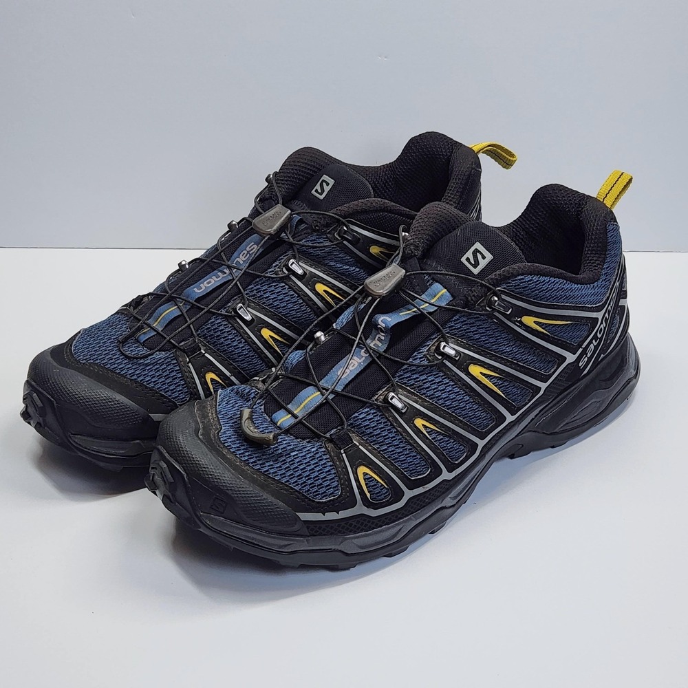 Salomon X Ultra Shoes Mens Size 11 Blue Black Hiking Trail Contagrip Sneakers